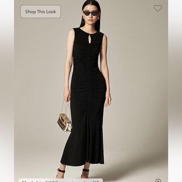 J. Crew Ruched center-seam maxi dress in matte jersey Y2K style size Large - Picture 1 of 11